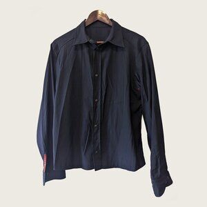 PRADA - Vintage navy snap button shirt - Sz M